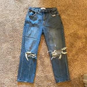 Abercrombie ankle straight ultra high rise jean